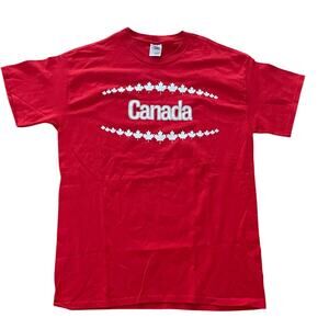 Gildan Brand Canada Maple Leaf T-Shirt Red size L